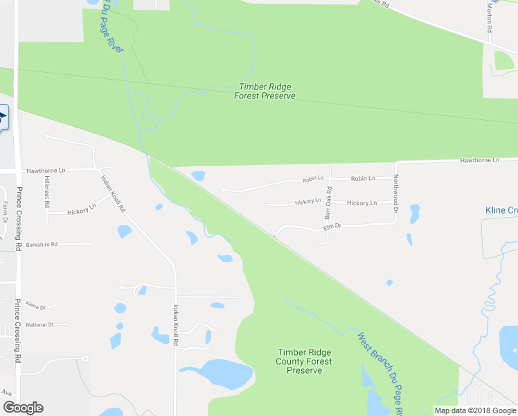map of restaurants, bars, coffee shops, grocery stores, and more near 28W170 Hickory Lane in DuPage County