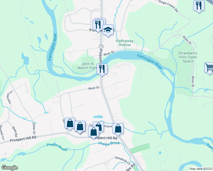 map of restaurants, bars, coffee shops, grocery stores, and more near 17 Darwyn Drive in Windsor