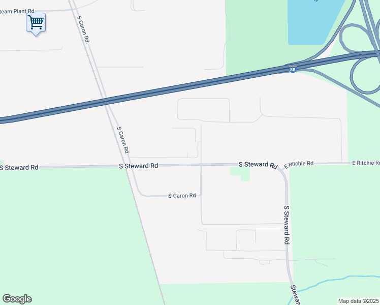 map of restaurants, bars, coffee shops, grocery stores, and more near 501 South Steward Road in Rochelle