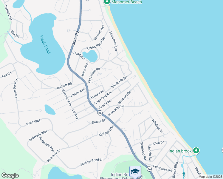 map of restaurants, bars, coffee shops, grocery stores, and more near 6 Brush Hill Road in Plymouth