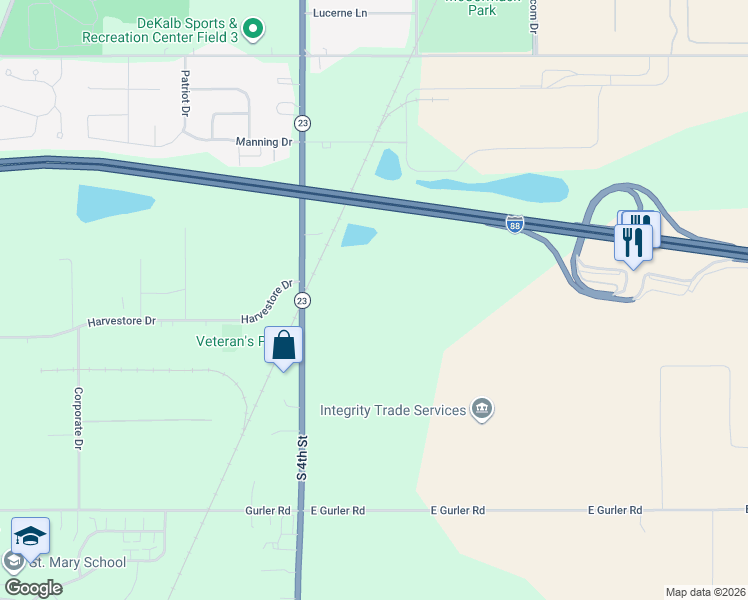 map of restaurants, bars, coffee shops, grocery stores, and more near in DeKalb