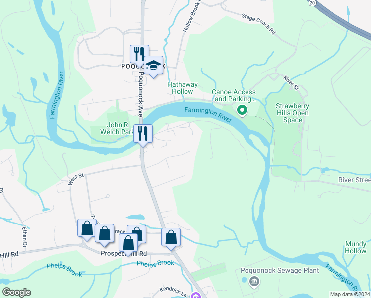 map of restaurants, bars, coffee shops, grocery stores, and more near 56 Darwyn Drive in Windsor