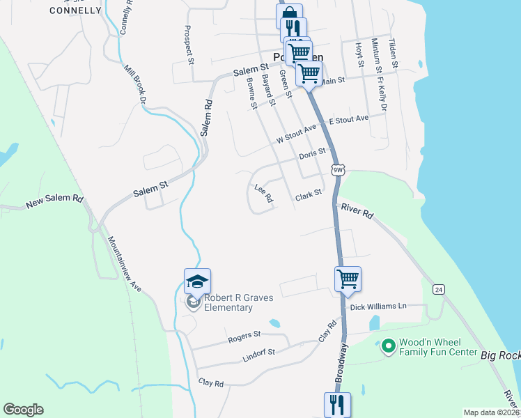map of restaurants, bars, coffee shops, grocery stores, and more near 214 Doris Street in Port Ewen