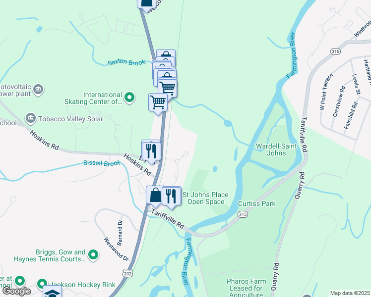 map of restaurants, bars, coffee shops, grocery stores, and more near 68 Simsbury Landing in Simsbury
