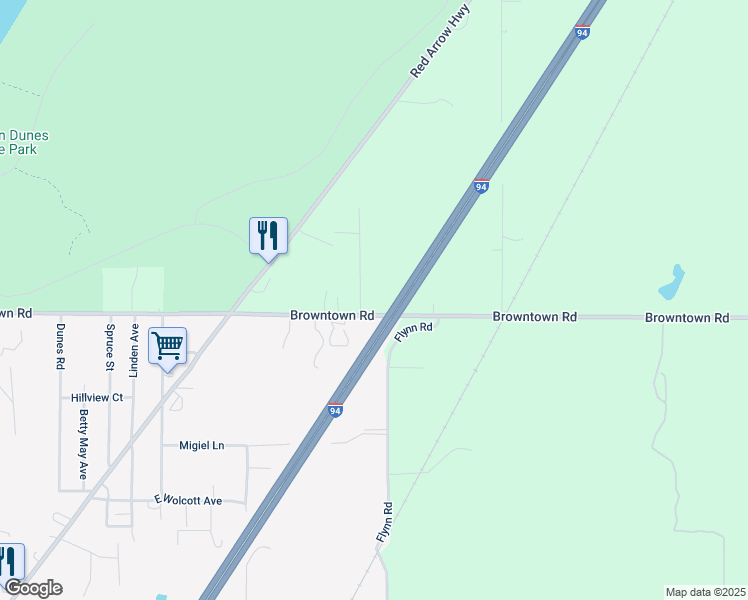 map of restaurants, bars, coffee shops, grocery stores, and more near in Berrien County