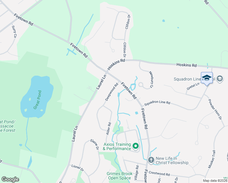 map of restaurants, bars, coffee shops, grocery stores, and more near 30 Deepwood Road in Simsbury