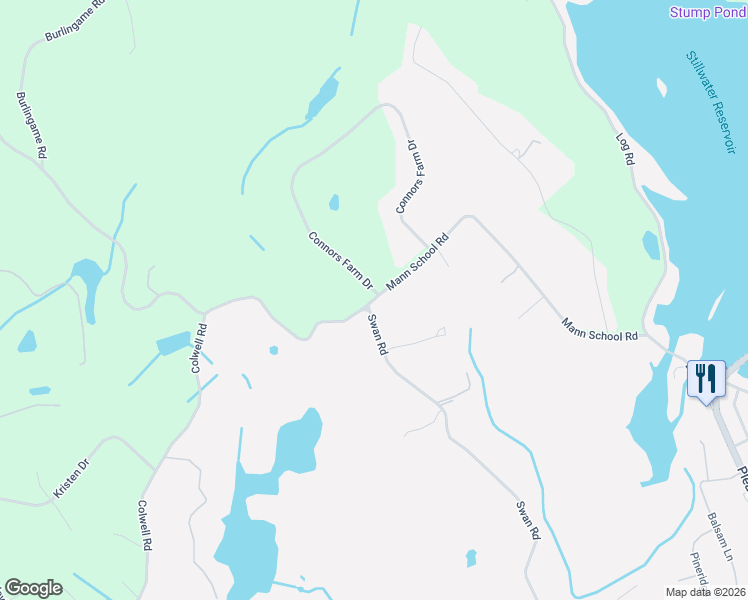 map of restaurants, bars, coffee shops, grocery stores, and more near 1 Connors Farm Drive in Smithfield