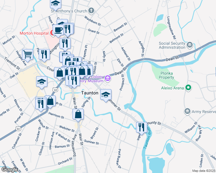 map of restaurants, bars, coffee shops, grocery stores, and more near 68 Church Green in Taunton
