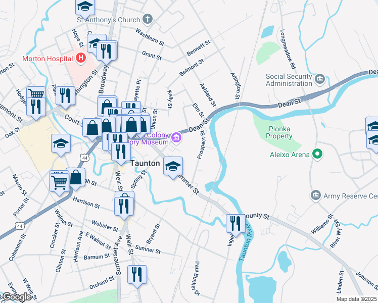 map of restaurants, bars, coffee shops, grocery stores, and more near 68 Church Green in Taunton