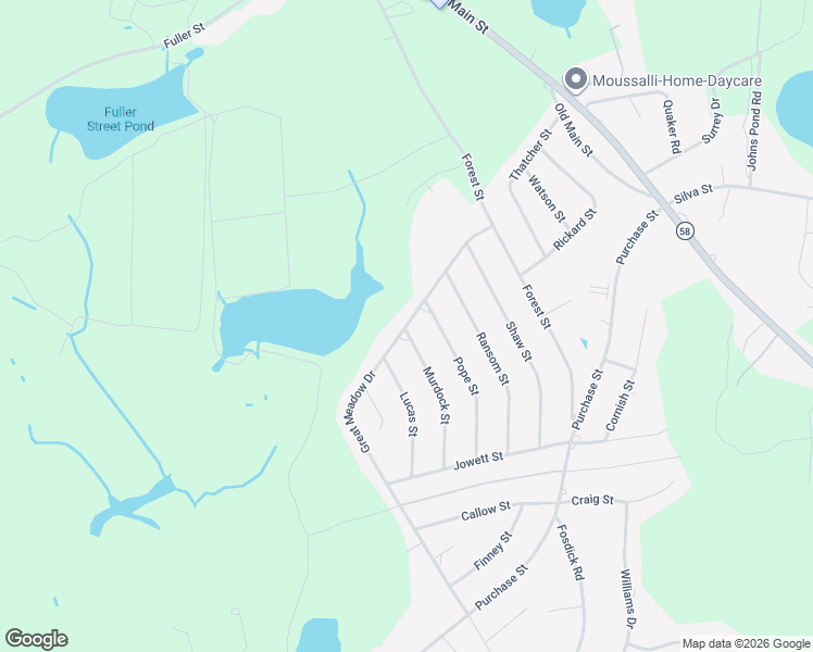 map of restaurants, bars, coffee shops, grocery stores, and more near 47 Great Meadow Drive in Carver