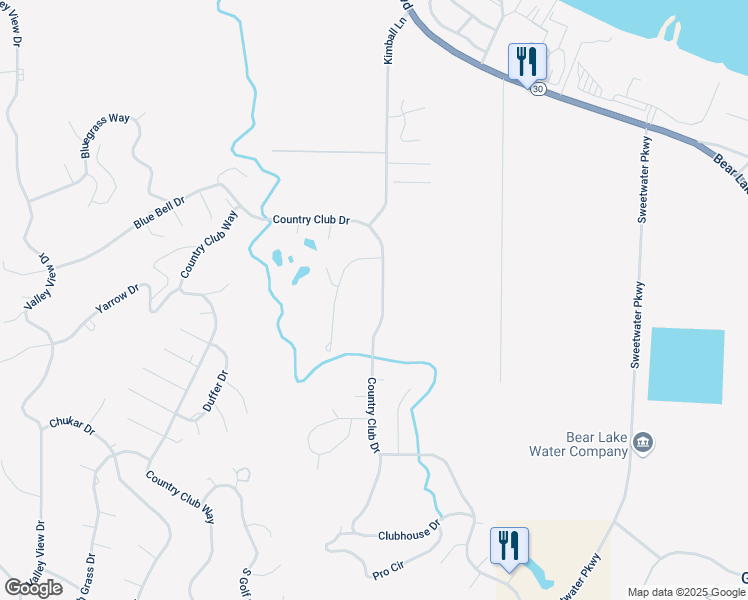 map of restaurants, bars, coffee shops, grocery stores, and more near 2565 Country Club Drive in Garden City
