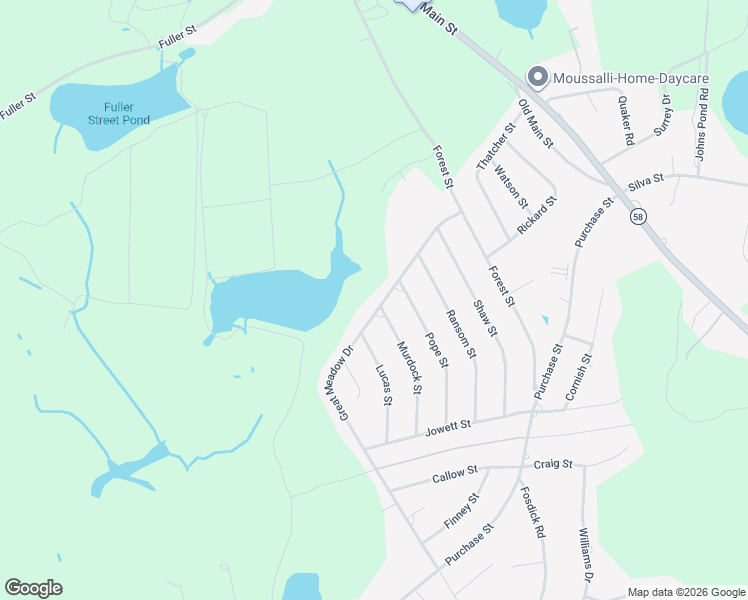 map of restaurants, bars, coffee shops, grocery stores, and more near 47 Great Meadow Drive in Carver