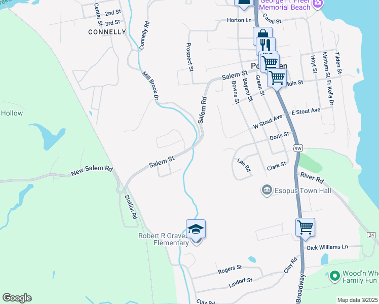 map of restaurants, bars, coffee shops, grocery stores, and more near 237 Salem Street in Ulster Park