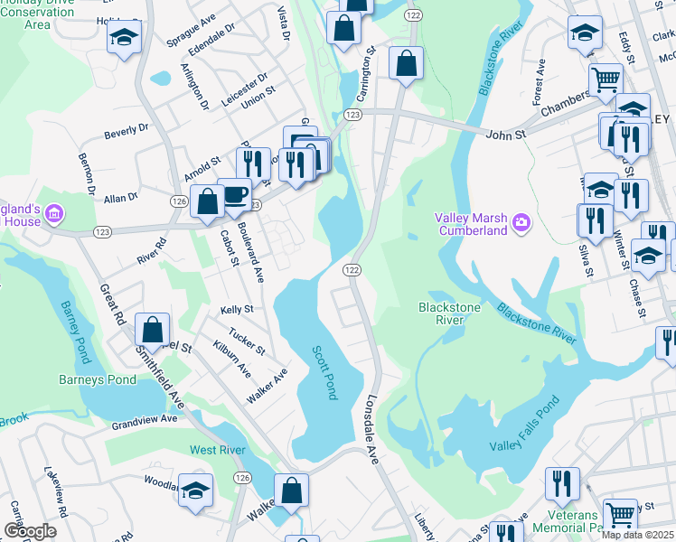 map of restaurants, bars, coffee shops, grocery stores, and more near 1374 Lonsdale Avenue in Lincoln