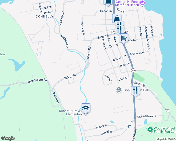 map of restaurants, bars, coffee shops, grocery stores, and more near 237 Salem Street in Ulster Park