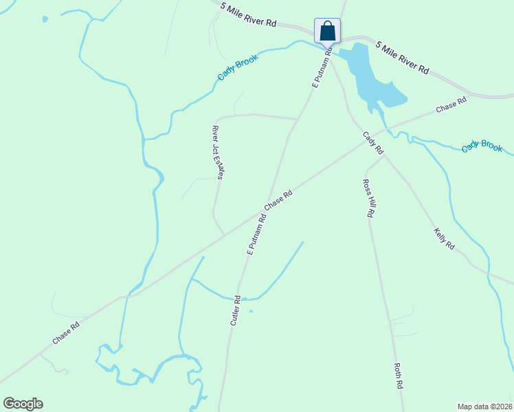 map of restaurants, bars, coffee shops, grocery stores, and more near 54 East Putnam Road in Putnam