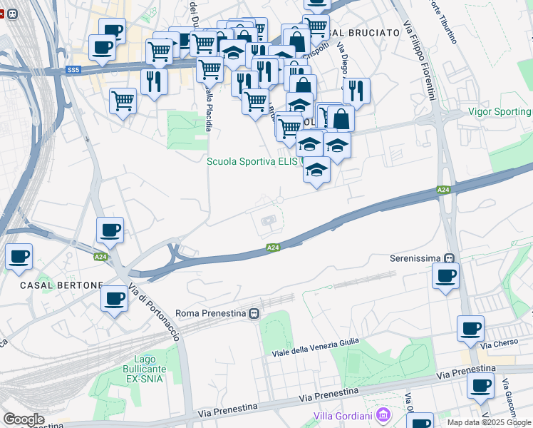 map of restaurants, bars, coffee shops, grocery stores, and more near 11 Viale Giorgio Cingoli in Roma