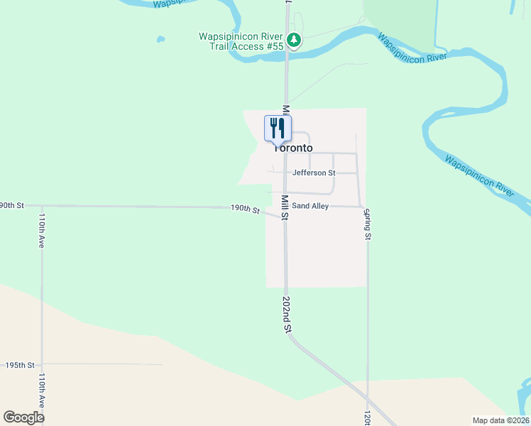 map of restaurants, bars, coffee shops, grocery stores, and more near 1198 190th Street in Wheatland