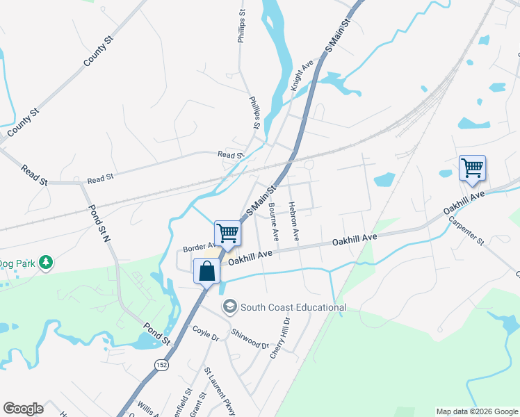 map of restaurants, bars, coffee shops, grocery stores, and more near 216 Knight Avenue in Attleboro