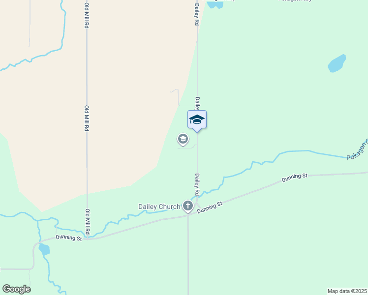map of restaurants, bars, coffee shops, grocery stores, and more near 61682 Dailey Road in Cassopolis