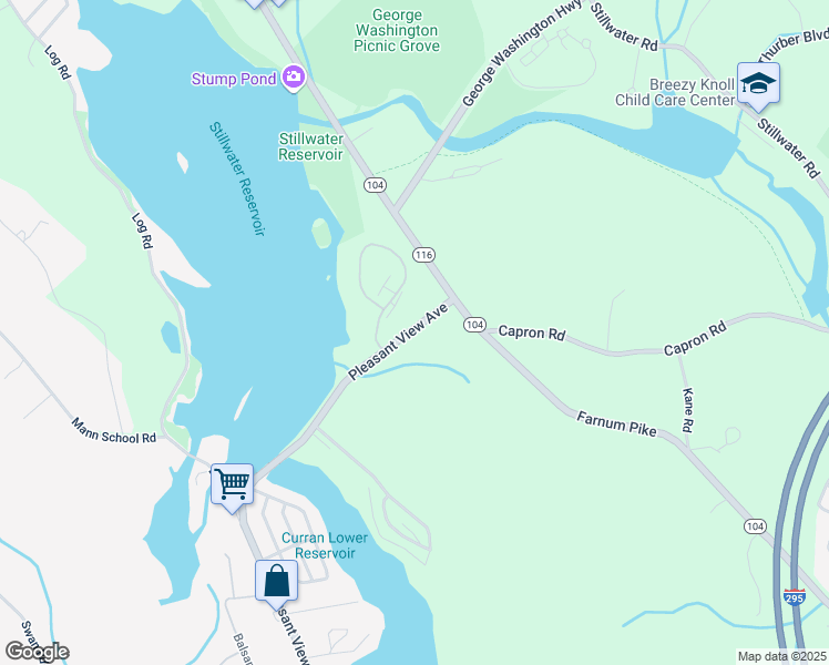 map of restaurants, bars, coffee shops, grocery stores, and more near 305 Rhode Island 116 in Smithfield