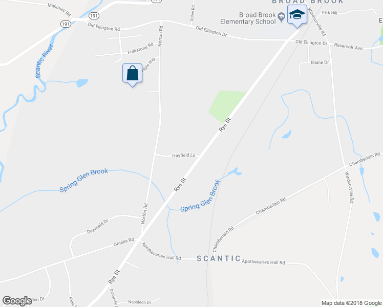 map of restaurants, bars, coffee shops, grocery stores, and more near 4 Hayfield Lane in East Windsor