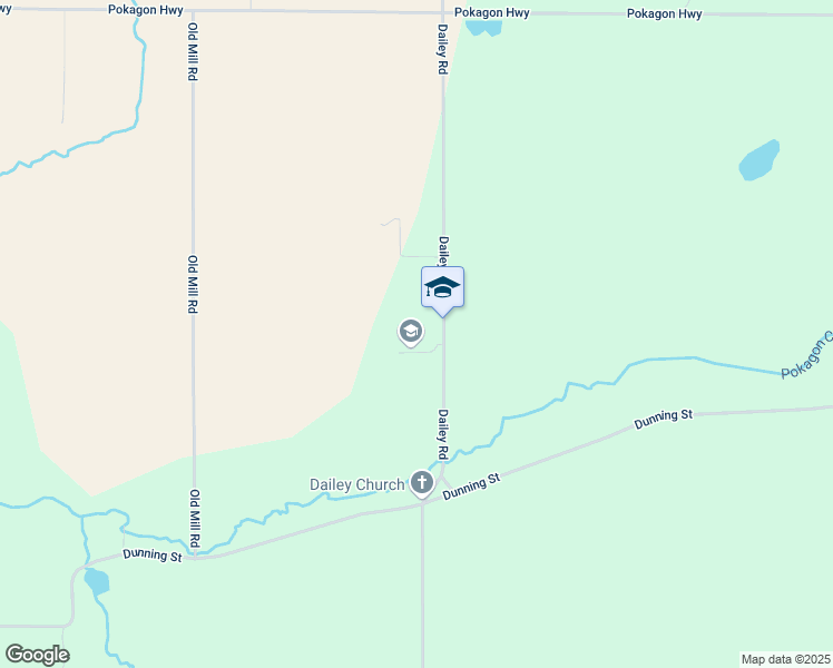 map of restaurants, bars, coffee shops, grocery stores, and more near 61662 Dailey Road in Cassopolis