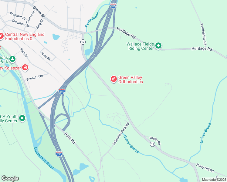 map of restaurants, bars, coffee shops, grocery stores, and more near 88 Killingly Avenue in Putnam
