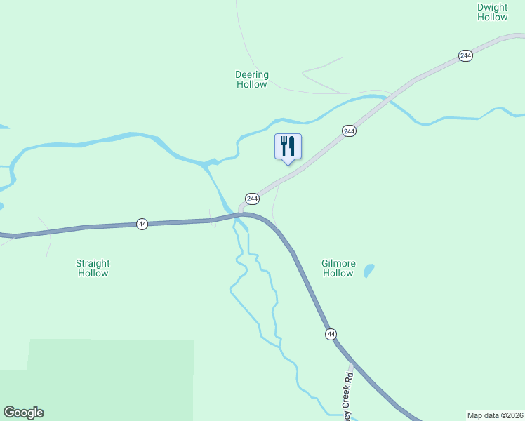 map of restaurants, bars, coffee shops, grocery stores, and more near Highway 44 in Shinglehouse