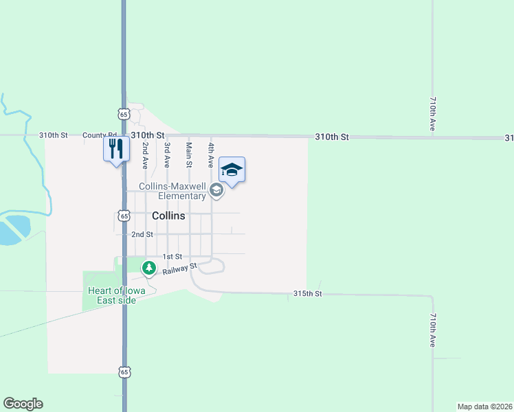 map of restaurants, bars, coffee shops, grocery stores, and more near in Collins