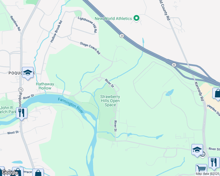 map of restaurants, bars, coffee shops, grocery stores, and more near 234 Eastwood Circle in Windsor