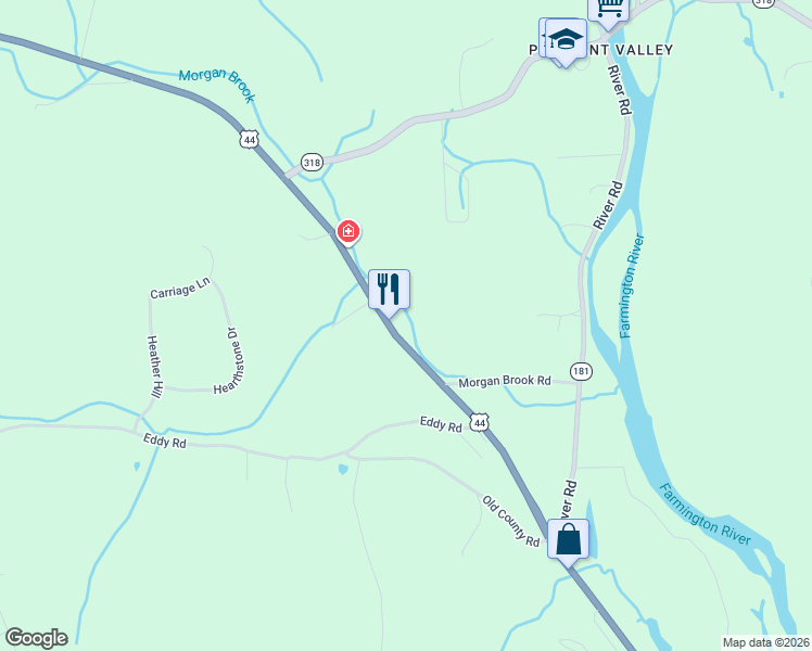 map of restaurants, bars, coffee shops, grocery stores, and more near 110 New Hartford Road in Barkhamsted