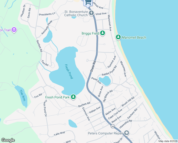 map of restaurants, bars, coffee shops, grocery stores, and more near 923 State Road in Plymouth