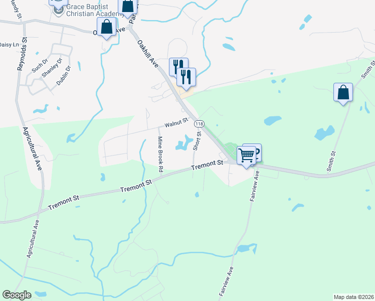map of restaurants, bars, coffee shops, grocery stores, and more near 10 Short St in Rehoboth