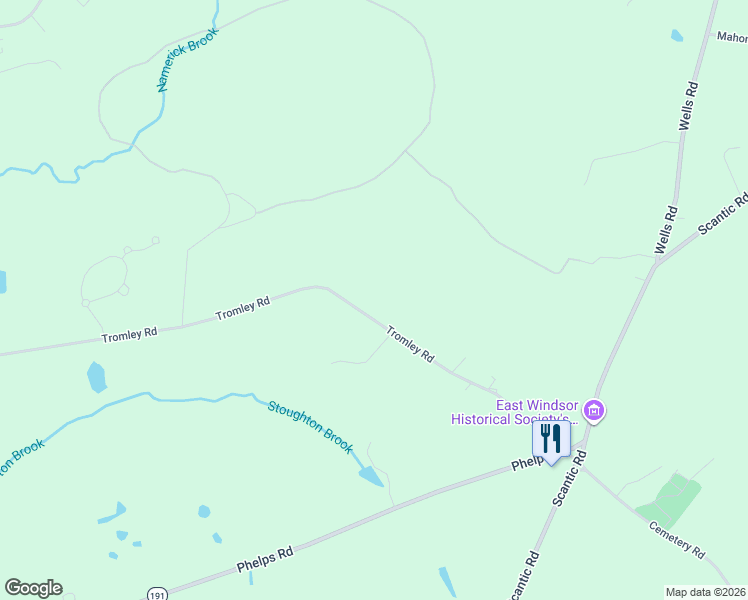 map of restaurants, bars, coffee shops, grocery stores, and more near 127 Tromley Rd in East Windsor