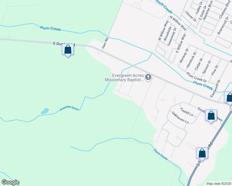 map of restaurants, bars, coffee shops, grocery stores, and more near 4739 Kerry Street in Monroe