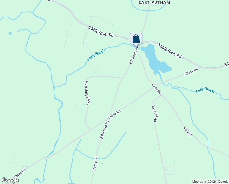 map of restaurants, bars, coffee shops, grocery stores, and more near 54-84 East Putnam Road in Putnam