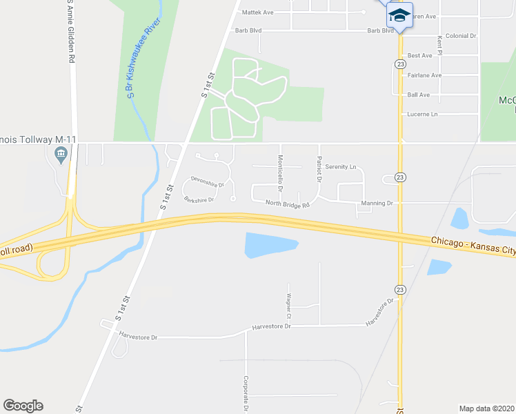 map of restaurants, bars, coffee shops, grocery stores, and more near 206 Northbridge Road in DeKalb