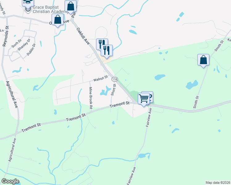 map of restaurants, bars, coffee shops, grocery stores, and more near 10 Short Street in Rehoboth