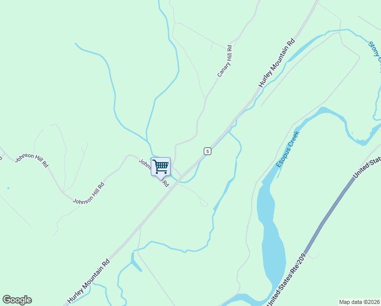 map of restaurants, bars, coffee shops, grocery stores, and more near 255 Canary Hill Road in Kingston