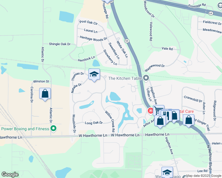 map of restaurants, bars, coffee shops, grocery stores, and more near 1236 North Kings Cross in West Chicago