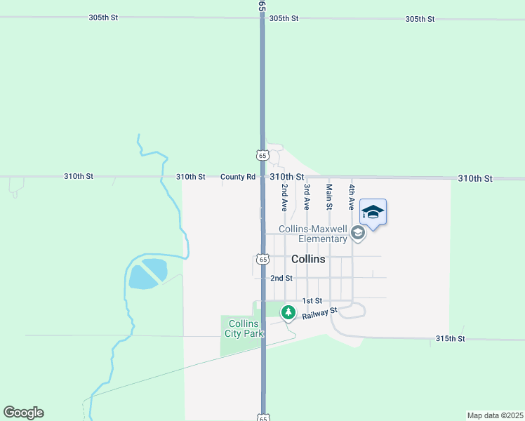 map of restaurants, bars, coffee shops, grocery stores, and more near 12975 1st Avenue in Collins