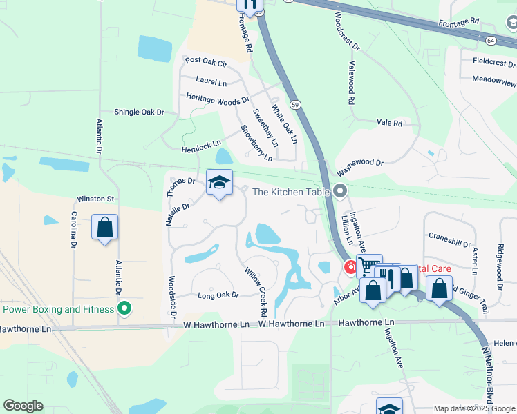 map of restaurants, bars, coffee shops, grocery stores, and more near 1240 Kings Cross in West Chicago