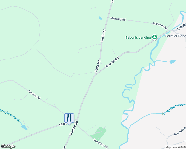 map of restaurants, bars, coffee shops, grocery stores, and more near 82 Wells Road in East Windsor