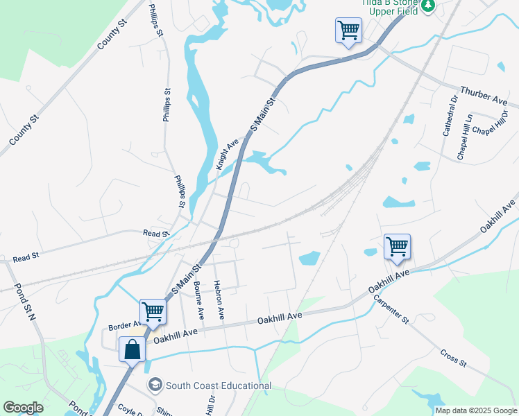 map of restaurants, bars, coffee shops, grocery stores, and more near 18 Harriet Thayer Avenue in Attleboro