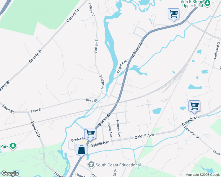 map of restaurants, bars, coffee shops, grocery stores, and more near 119 Knight Avenue in Attleboro