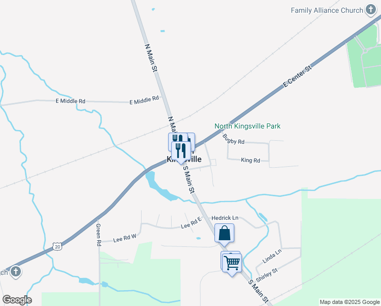 map of restaurants, bars, coffee shops, grocery stores, and more near in North Kingsville