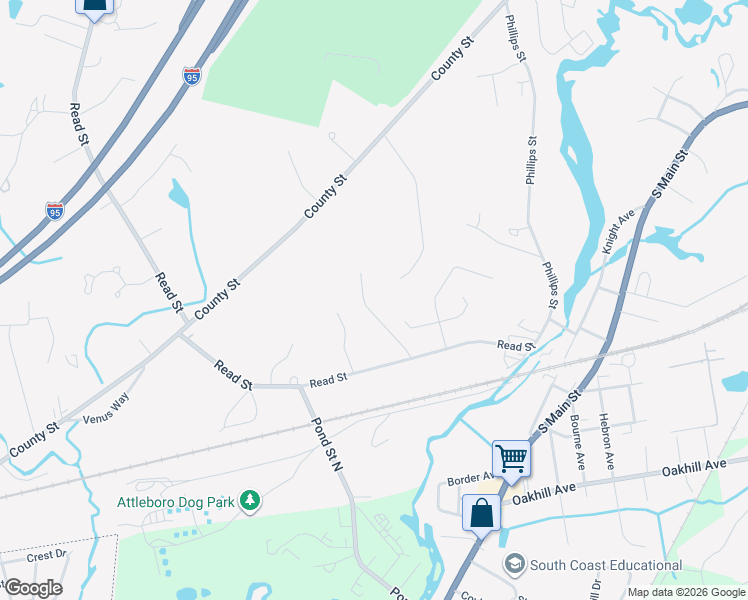 map of restaurants, bars, coffee shops, grocery stores, and more near 6 Country View Drive in Attleboro