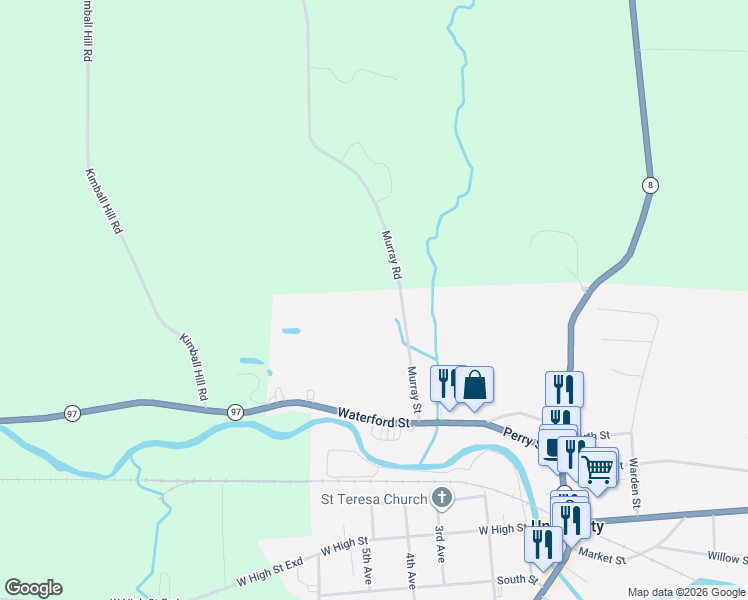 map of restaurants, bars, coffee shops, grocery stores, and more near 15700 Murray Rd in Union City