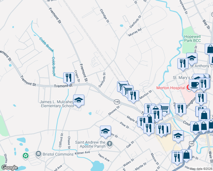 map of restaurants, bars, coffee shops, grocery stores, and more near 10 Horton St in Taunton